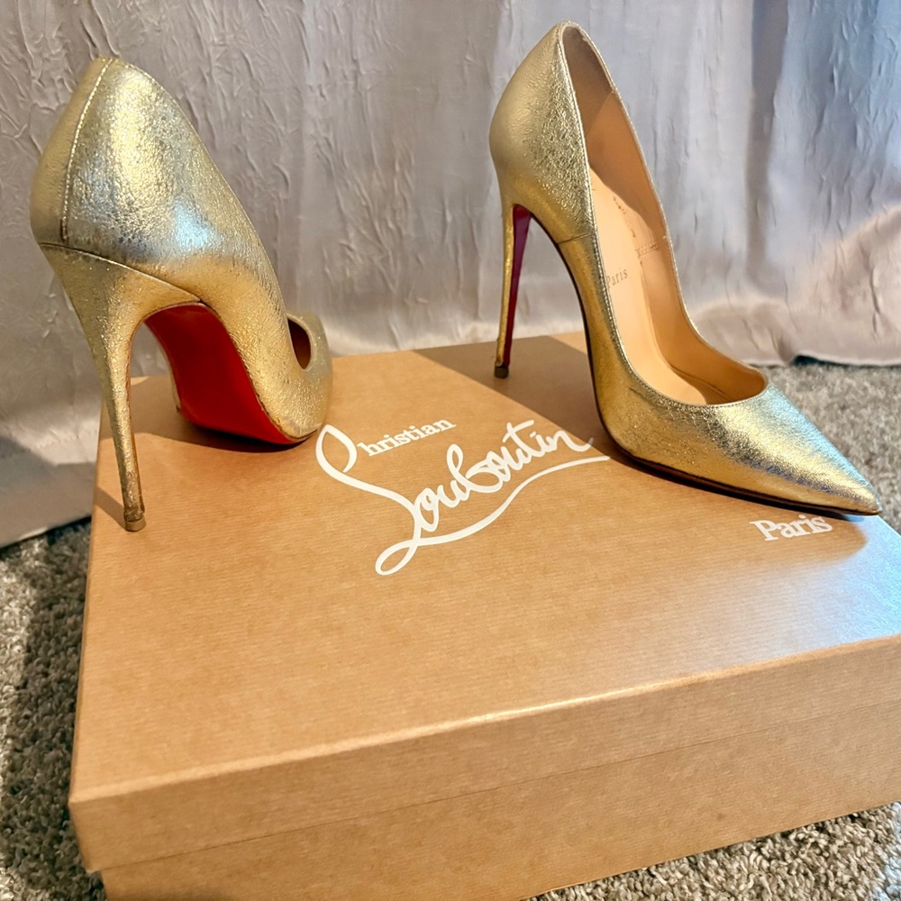Christian Louboutin Gold Stiletto Heels